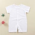 thumbnail image 2 of Tumotour Rompers for Toddler Outfits Soft Fashion Button Down Newborn Clothes Spring Casual Short Sleeve Jumpsuits Solid Color Onesie Bodysuits for Infant Baby Boy Girl, 2 of 4