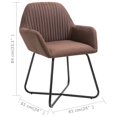 thumbnail image 4 of vidaXL Dining Chairs 2 pcs Brown Fabric, 4 of 5