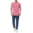 thumbnail image 2 of INSPIRE CHIC T-Shirt pour Homme à Rayures Col Ras du Cou Manches Longues Chandail Haut 42 Blanc Rouge, 2 of 7