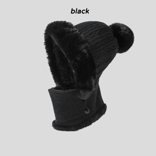 EGNMCR Winter Wool-collared -piece Cap a cap