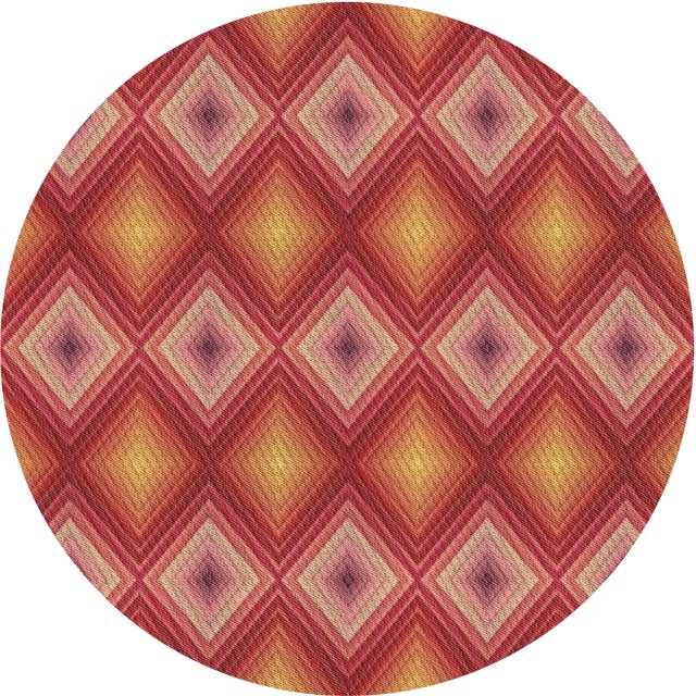 Ahgly Company Tapis de Zone Rond d'Intérieur Lavable à la Machine, Style Transitionnel, Cône Orange, 6 Pieds Rond