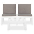 thumbnail image 3 of vidaXL 2 Piece Garden Lounge Set with Cushions Plastic White, 3 of 5