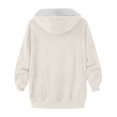 thumbnail image 5 of cllios Womens Winter Fuzzy Fleece Jacket Hooded Color Block Patchwork Cardigan Coats Oversized Fluffy Sherpa Outerwear with Pockets, 5 of 5