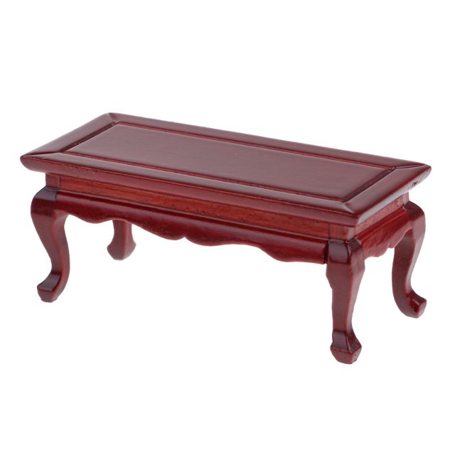 Esquirla 1/12 Dollhouse Miniature Red Wood End Table Coffee Table Furniture Model Living