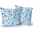 thumbnail image 2 of Light Blue Grey Leopard Print Pillow Covers 16X16 Inch Watercolor Grey Cheetah Decorative Pillow Cases Animal Square Throw Pillow Case Set of 2 Home Decor For Sofa Living Room Bedroom Bed Cushion, 2 of 5