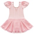 thumbnail image 4 of Oyolan Robe Tutu à Manches Courtes à Volants pour Filles, Vêtements de Danse Ballet Basiques Rose 7-8, 4 of 7