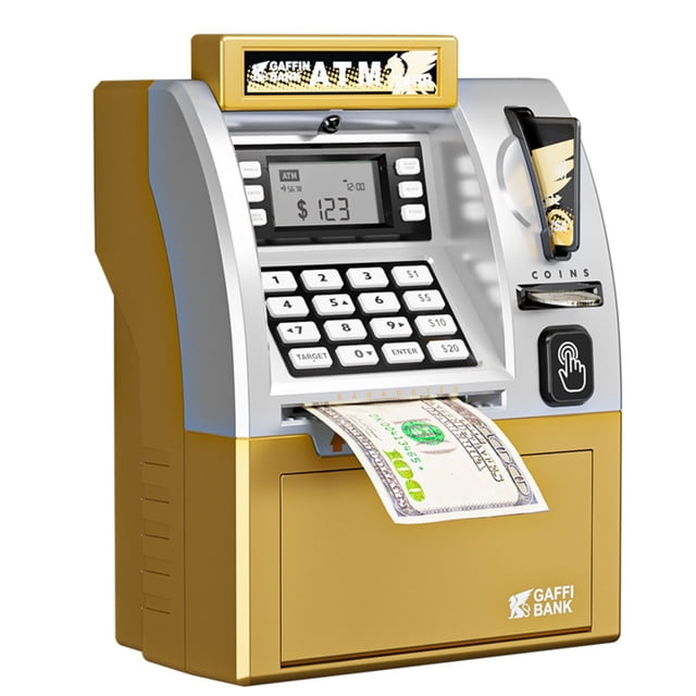 Huanglei Jouets de Guichet Automatique Carte à Puce Banque à Balayage avec Fonction d'Entrée et de Sortie Comptage Grande Banque à Mot de Passe