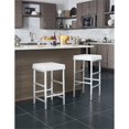 thumbnail image 2 of 26" Backless Stool in White Fabric with Polished Chrome Legs, 2 of 4