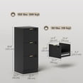 thumbnail image 3 of HOMCOM 3 Drawer File Cabinet Fluted Vertical Filing Cabinet with Lock Black, 3 of 10
