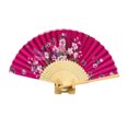 thumbnail image 2 of YAOMOBB Elegant Folding Fan Double Sided Flower Pattern Bamboo Catwalks Lightweight Hand Held Party Props, 2 of 7