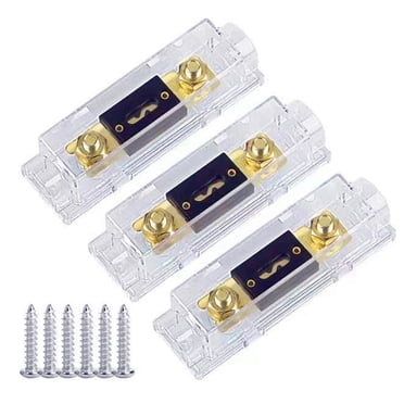 3 Pcs Support de Fusible ANL - sur Fusible Supports de Fusible de Voiture Lien Fusible avec Fusible 80A Amplificateur de Fusible