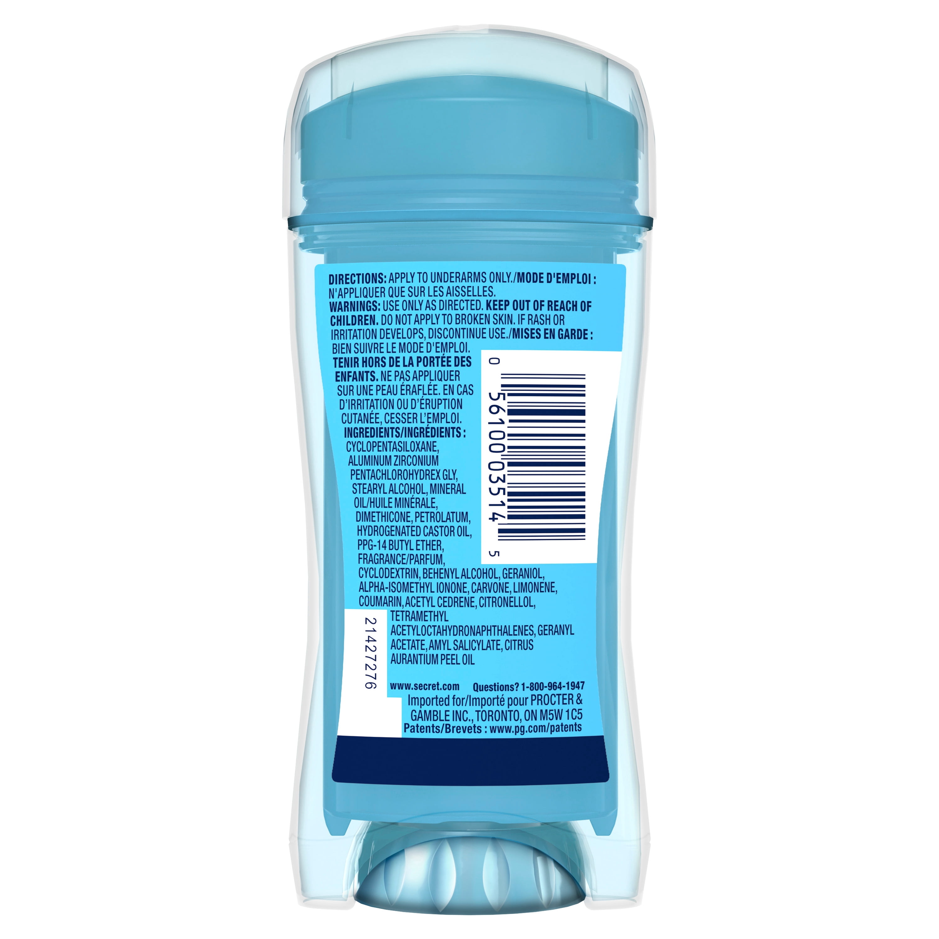 Antisudorifique et désodorisant invisible en bâton Secret Poudre pour bébé