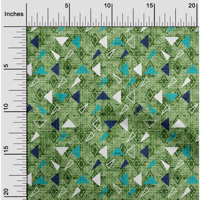 oneOone Georgette Viscose Tissu Vert Texture & Triangle Géométrique Robe Matériel Tissu Imprimé Tissu par la Cour 42 Pouces de Large