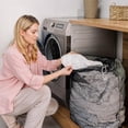 thumbnail image 4 of Canadian Linen Large Mesh Laundry Bags 24”x36” 2 Pack, Drawstring Clothes Organizer Waterproof Fabric Travel Bag Washable Laundry Basket Storage Bag Durable Hamper Home College Dorm Camp Closet, Black, 4 of 10