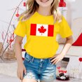 thumbnail image 2 of T-shirt à Manches Courtes pour Filles de la Fête du Canada, Col Rond d'Été, Coupe Décontractée, Chandails de Base, 2 of 4