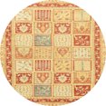 thumbnail image 1 of Ahgly Company Tapis d'Intérieur Ronds Abstraits Orange Tapis de Zone Abstraits, 4 Pieds Rond, 1 of 6