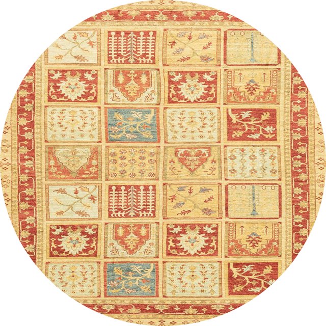 Ahgly Company Tapis d'Intérieur Ronds Abstraits Orange Tapis de Zone Abstraits, 4 Pieds Rond