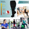 thumbnail image 4 of 3 Pack Plus Size Compression Socks for Women & Men, 15-20mmHg Extra Wide Calf Knee High Stockings for Circulation Support, 4 of 5