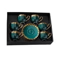 thumbnail image 2 of Abbracc 6 Set Ceramic Coffee Mug with Saucer Coffee Cups with Handle for Home Office, 2 of 9