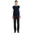 thumbnail image 4 of TOPTIE Men's 100% Cotton Knit Sweater Vest, Crew Neck Solid Color, 4 of 9