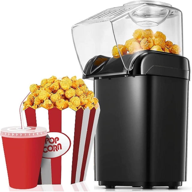 Popcorn Maker, 1200w Upgraded Electric Popcorn Machine, 2 Minutes Qucik Popping, Hot Air Popcorn
