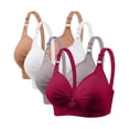 thumbnail image 1 of Yuyuzo Wireless Bras for Women 4 Pack Full Coverage Plus Size Liftup Support Push up Everyday Bras, 1 of 6
