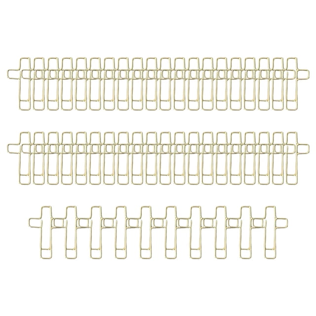 ZLight Creative Cross Shape Paper Clip Cross Clip Shaped for Classroom School Students Golden 2x3.4cm