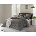 thumbnail image 1 of Swift Home Ultra-Soft Prewashed Wrinkle Texture Duvet Cover Set, Solid, Driftwood, Queen, 1 of 3