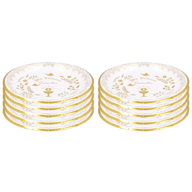 Ccdes 10pcs Paper Plate Round Cut Proof Microwave Safe Disposable Food Trays For Party Picnic,Round Paper Plate,Paper Plate