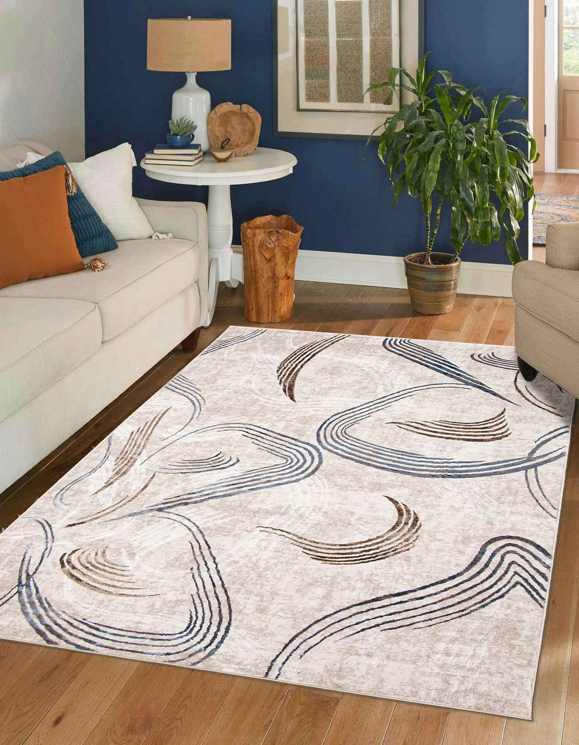 ECARPET Wisp Tapis Contemporain / Moderne pour Salon, Chambre, Salle A Manger, Entrée