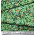 thumbnail image 3 of Soimoi Cotton Cambric Fabric Leaves & Cartoon Animals Jungle Printed Fabric 1 Yard 42 Inch Wide, 3 of 3