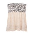 thumbnail image 4 of CHUANK Womens Summer Off Shoulder Leopard Print Bandeau Strapless Blouse Tops, 4 of 5