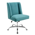 thumbnail image 1 of Linon Draper Upholstered Swivel Office Chair in Mermaid Blue, 1 of 14