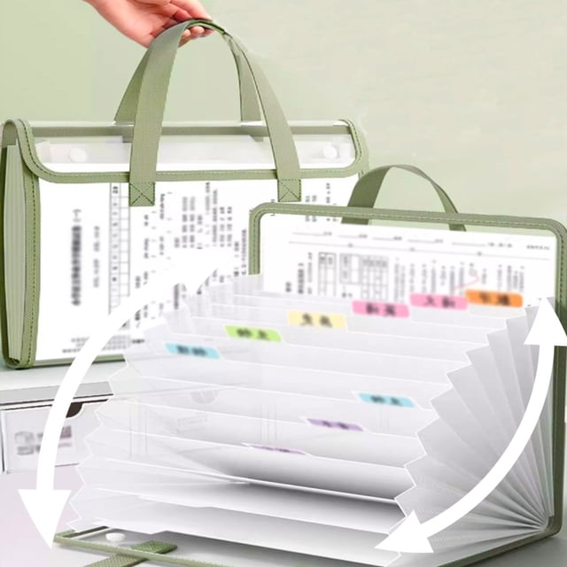 RXIRUCGD A4 Organ Bag Horizontal And Vertical Models Handheld Multilayer 13 Compartments Students Test Paper Clip File Bag Data Classification Organizing Organizer