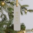 thumbnail image 5 of HOLIDAY TIME  5.15 IN,MERRY Christmas Tag, Cream Rectangular Hanging Ornament with Gold Foil Lettering & Gold Ribbon, Gift Wrap Decor, Holiday Label, 5 of 5