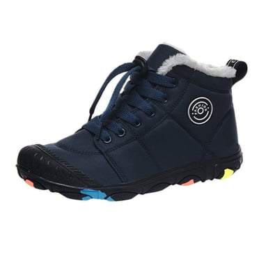 YOUSNH Fashion Autumn Children Boys Girls Sporsts Shoes Cotton Shoes Snow Boots Warm Thick Comfortable Lace Up Boys Boots Navy 1