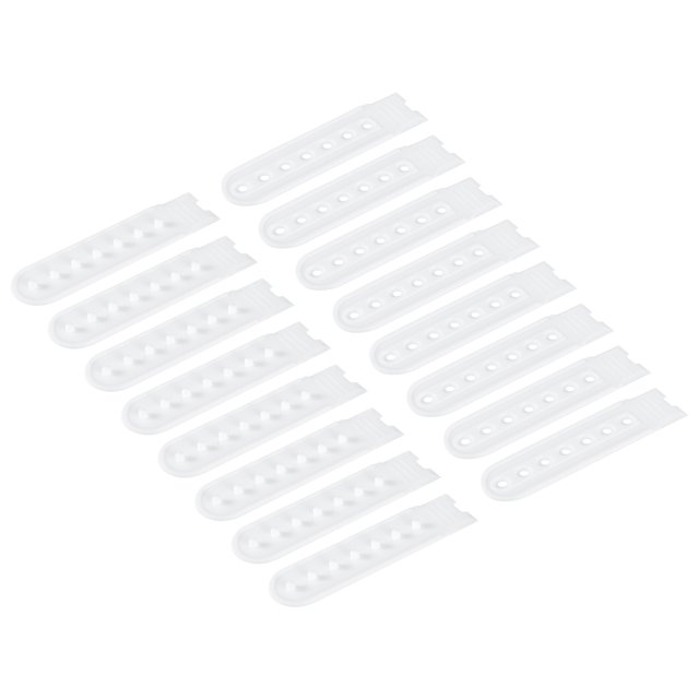 Unique Bargains 8 Pairs Snapback Strap Cover, 7 Holes Plastic Adjustable Hat Snap Buckle Replacement (White)