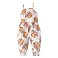 thumbnail image 1 of Zwiiyzr Tout-Petits Enfants Garçons Filles Été Mignon Imprimé Rugby Bretelles Barboteuse Combinaison Vêtements Bébé Jaune 4 Ans, 1 of 9