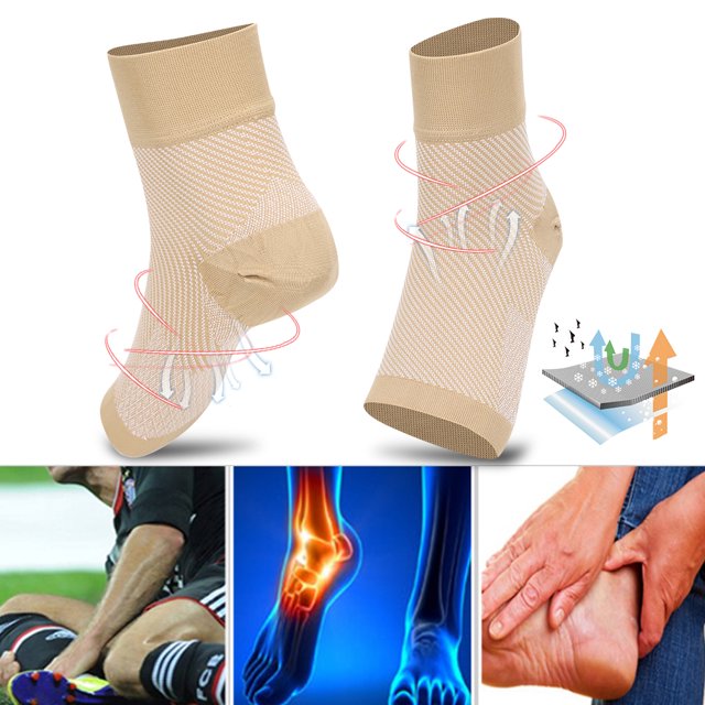 Ankle Compression Support Sleeve, Breathable Sport Foot Care Ankle Brace Protector Therapy Socks