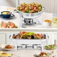 thumbnail image 2 of Ensemble de Réchauds de Buffet, Plats Anti-Frottement Rectangulaires de 8 QT et Ronds de 5 QT en Acier Inoxydable avec Couvercle, Poêle pour Aliments et Eau et Support à Carburant, Ensemble de Buffet de Plats Anti-Frottement pour Fêtes et Événements des Fêtes, 2 of 9