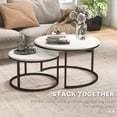 thumbnail image 4 of HOMCOM Nesting Tables, Coffee Tables Set of 2 with Faux Marbled Top, 4 of 10