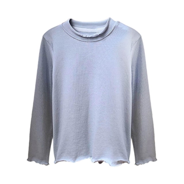 T-shirts à Manches Longues pour Garçons, Col Ras du Cou, T-Shirt Garçon en Coton, Mode Garçons 4-5 Ans