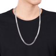thumbnail image 2 of Miabella Sterling Silver Double Fancy Curb Link Necklace, 2 of 5