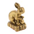 thumbnail image 4 of Pure Brass Chinese Twelve Animal Figurine Mascot Animal Pocket Charm Ornament Luck Charm Rabbit, 4 of 7