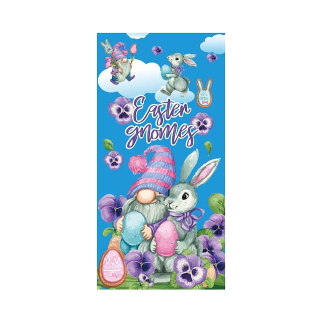 CaiYueKe Easter Door Cover Decoration Outdoor Party Decor Spring Holiday Door Curtain Bunny Rabbit Egg Festive Atmosphere Photography Backdrop Vertical Horizontal Hanging Decorations
