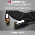 thumbnail image 4 of Monster Essentials Coaxial Video Cable - RG-6 Coax Cable Featuring Gold-Plated F-Pin Connector, Duraflex Protective Jacket, and Aluminum Extruded Shell - 4.9 FT, 4 of 9