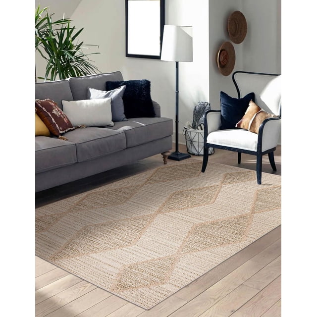 ECARPET Jute Style Area Rug for Bedroom, Living Room, Dining Room Specter Collection