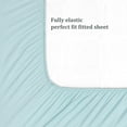 thumbnail image 3 of Bamboo Fitted Sheet Soft Silky Cooling Sheets with 16" Deep Pocket Light Blue Twin, 3 of 7
