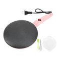 thumbnail image 2 of 8 Inch Electric Crepe Maker, Long Handle Non Stick Dipping Plate with Egg Whisk, Silicone Spatula, Tray, Cook Roti Tortillas Pancakes, Easy to Clean Portable Compact Baker, 2 of 7