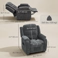 thumbnail image 3 of HOMCOM Power Recliner Chair with Massage, Recliner with Quiet Motor, Grey, 3 of 10